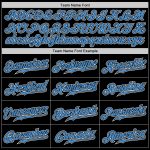 Personalized Black Powder Blue Gradient Baseball Jersey - Custom Fashion Sportswear Personalized Black Powder Blue-White