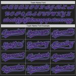 Customizable Authentic Baseball Jersey - Personalized Black Purple Light Blue with Custom Name & Number Personalized Black