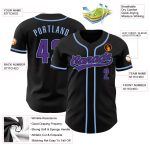 Personalized Black Purple Light Blue Baseball Jersey for Men and Women Personalized Black Purpe-Light Blue Baseball Jersey