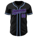 Personalized Black Purple Light Blue Baseball Jersey for Men and Women Personalized Black Purpe-Light Blue Baseball Jersey