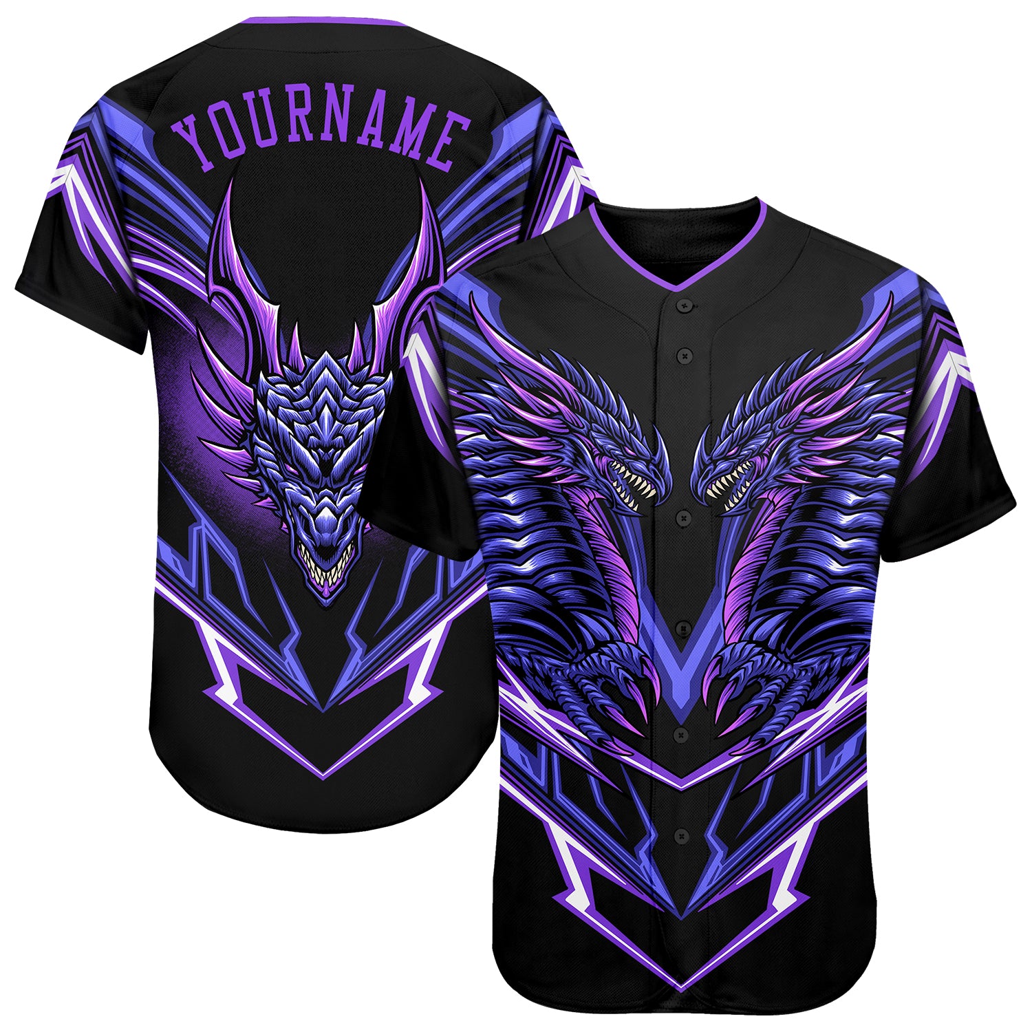 Custom Name and Number Personalized Black Purple 3D Monster Baseball Jersey Authentic Team Gear Personalized Black Purple