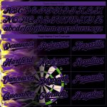 Custom Dart Board Baseball Jersey with Personalized Name and Number - Black Purple 3D Pattern Design Personalized Black Purple