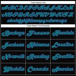 Personalized Black Purple Aqua Throwback Football Jersey Mesh Design Personalized Black Purple-Aqua Mesh Throwback Football