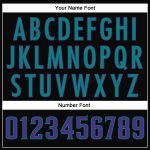 Personalized Black Purple Aqua Throwback Football Jersey Mesh Design Personalized Black Purple-Aqua Mesh Throwback Football