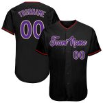 Custom Black Purple Cream Baseball Jersey - Personalized Sports Apparel Personalized Black Purple-Cream Baseball Jersey