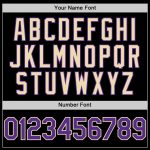Custom Name Number Varsity Letterman Hoodie Jacket Black Purple Cream Two Tone Full-Snap Bomber Personalized Black Purple-Cream