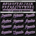 Personalized Two Tone Black Purple-Cream Varsity Letterman Bomber Jacket Full-Snap Personalized Black Purple-Cream Bomber