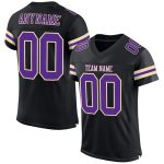 Personalized Black Purple Cream Mesh Football Jersey for Men and Women Personalized Black Purple-Cream Mesh Football Jersey