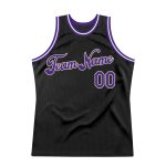 Personalized Black Purple-Cream Basketball Jersey - Custom Throwback Style Jersey Personalized Black Purple-Cream Throwback