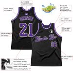 Personalized Black Purple-Cream Basketball Jersey - Custom Throwback Style Jersey Personalized Black Purple-Cream Throwback