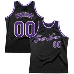 Personalized Black Purple-Cream Basketball Jersey - Custom Throwback Style Jersey Personalized Black Purple-Cream Throwback