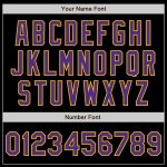 Custom Name and Number Baseball Jersey in Black Purple-Gold, Personalized 3 Color Arm Shapes, Authentic Team Design Personalized
