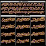 Custom Name and Number Baseball Jersey in Black Purple-Gold, Personalized 3 Color Arm Shapes, Authentic Team Design Personalized
