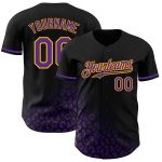 Personalized 3D Leopard Print Fade Black Purple Gold Baseball Jersey Fashion Personalized Black Purple-Gold 3D Leopard Print