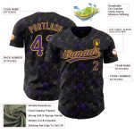 Custom Name and Number Black Purple Gold 3D Pattern Baseball Jersey for Teams - Personalized Authentic Design Personalized