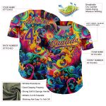 Custom Name Number Baseball Jersey Abstract Painting Black Purple Gold 3D Pattern Design Personalize Your Team Gear Personalized