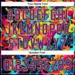Custom Name Number Baseball Jersey Abstract Painting Black Purple Gold 3D Pattern Design Personalize Your Team Gear Personalized