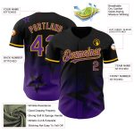 Custom Name & Number Baseball Jersey, Personalized 3D Gradient Star Design in Black Purple-Gold, Authentic Team Apparel Personalized