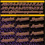 Custom Leopard Print Baseball Jersey - Personalized Black Purple Gold 3D Pattern with Name & Number Personalized Black Purple-Gold