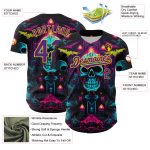 Personalized Rave Skull Baseball Jersey with Black Purple-Gold 3D Pattern, Custom Name & Number - Authentic Team Apparel