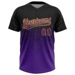 Personalized Custom Name and Number Black Purple Gold Softball Jersey Unisex 3D Pattern Gradient Square Shapes Personalized