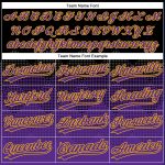 Personalized Custom Name and Number Black Purple Gold Softball Jersey Unisex 3D Pattern Gradient Square Shapes Personalized