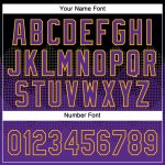 Personalized Custom Name and Number Black Purple Gold Softball Jersey Unisex 3D Pattern Gradient Square Shapes Personalized