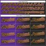 Personalized Gradient Baseball Jersey with Custom Name & Number, Black Purple Gold Fashion Team Apparel Personalized Black