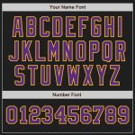 Custom Two Tone Baseball Jersey with Personalized Name and Number - Black Purple Gold Authentic Team Wear Personalized Black