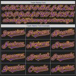 Custom Two Tone Baseball Jersey with Personalized Name and Number - Black Purple Gold Authentic Team Wear Personalized Black