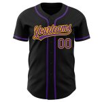 Personalized Black Purple Gold Baseball Jersey for Men and Women - Custom Team Apparel Personalized Black Purple-Gold Baseball