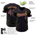 Personalized Black Purple Gold Baseball Jersey for Men and Women - Custom Team Apparel Personalized Black Purple-Gold Baseball