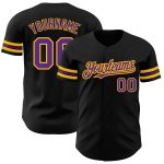 Personalized Black Purple Gold Baseball Jersey for Men and Women - Custom Team Apparel Personalized Black Purple-Gold Baseball