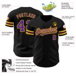 Personalized Black Purple Gold Baseball Jersey for Men and Women - Custom Team Apparel Personalized Black Purple-Gold Baseball