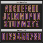 Personalized Baseball Jersey Black Purple Gold - Custom Name & Number 6 Personalized Black Purple-Gold Baseball Jersey 6