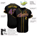 Custom Black Purple Gold Baseball Jersey for Personalized Sports Apparel Personalized Black Purple-Gold Baseball Jersey
