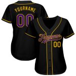 Custom Black Purple Gold Baseball Jersey for Personalized Sports Apparel Personalized Black Purple-Gold Baseball Jersey