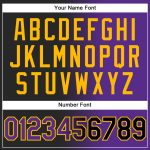 Custom Softball Jersey Unisex Gradient Black Purple Gold Fashion Two-Button Design Personalized Black Purple-Gold Gradient