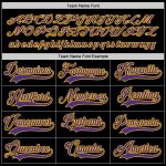 Custom Black Purple-Gold Hockey Jersey with Personalized Name & Number - Team Apparel Personalized Black Purple-Gold Hockey