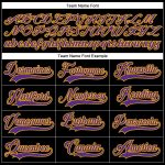 Personalized Gold Black Purple Hockey Lace Neck Jersey for Men and Women Personalized Black Purple-Gold Hockey Lace Neck