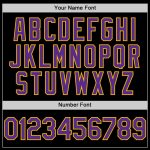 Personalized Purple Gold Striped Baseball Jersey - Custom Black Jersey for Fans Personalized Black Purple-Gold Line Baseball