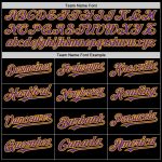 Personalized Purple Gold Striped Baseball Jersey - Custom Black Jersey for Fans Personalized Black Purple-Gold Line Baseball