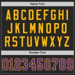 Custom Team Football Jersey - Personalized Black Purple-Gold Mesh Authentic Throwback with Name and Number Personalized Black