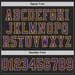 Personalized Black Purple Gold Football Jersey for Men and Women - Customizable Mesh 2 Personalized Black Purple-Gold Mesh