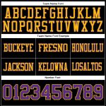 Custom Black Purple Gold Mesh Football Jersey for Men and Women Personalized Black Purple-Gold Mesh Football Jersey 3