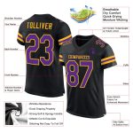 Custom Black Purple Gold Mesh Football Jersey Personalized Design Personalized Black Purple-Gold Mesh Football Jersey