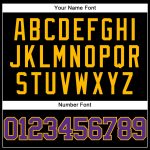 Personalized Black Purple Gold Baseball Jersey - Throwback Mesh Style 2 Personalized Black Purple-Gold Mesh Throwback Baseball