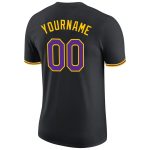 Personalized Performance T-Shirt in Black Purple and Gold - Custom Athletic Tee Personalized Black Purple-Gold Performance
