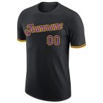 Personalized Performance T-Shirt in Black Purple and Gold - Custom Athletic Tee Personalized Black Purple-Gold Performance