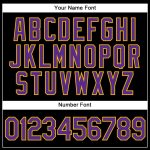 Custom Name Number Golf Polo Shirt Personalized Black Purple Gold Performance Personalized Black Purple-Gold Performance